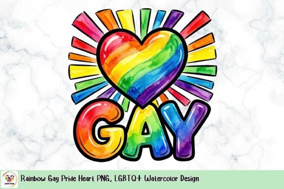 Download Rainbow Gay Pride Heart PNG, LGBTQ+ Watercolor Design - Premium Resources