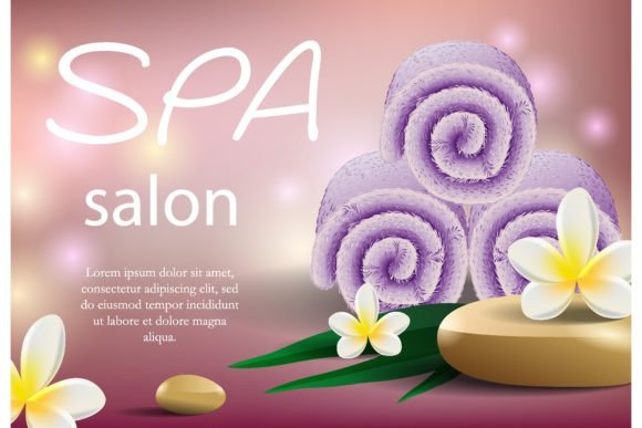 Download Spa Salon Lettering with Purple Towels. - Purple Collection