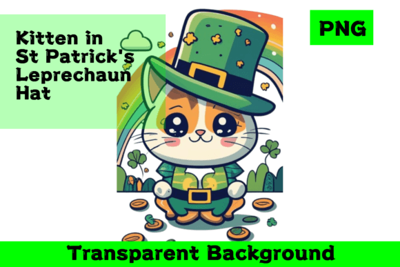 Download St Patrick's Day Cat Under Rainbow PNG - Rainbow png Collection